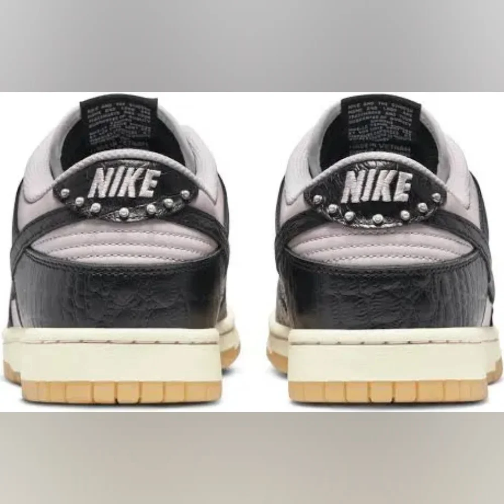 Nike Dunk Low LTD Pink Foam Black Croc Embossed Men's Sneakers - Picture 5 of 7